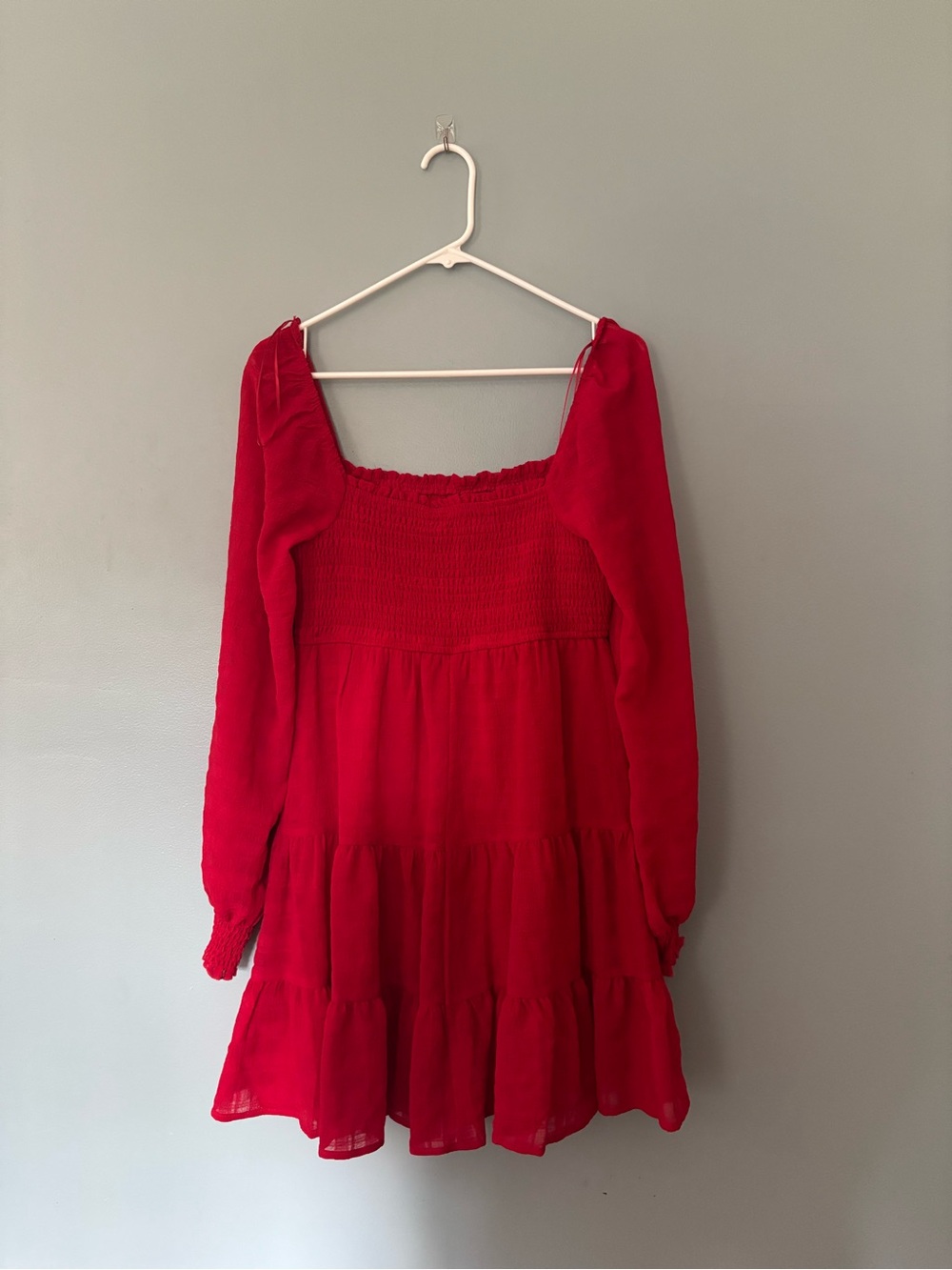 Marshalls Bright Red Smocked Mini Dress